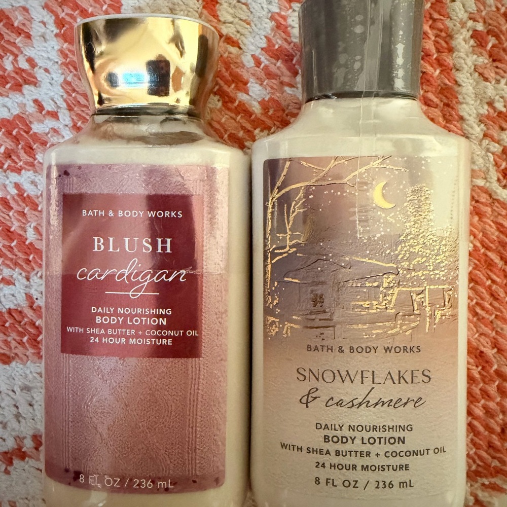 NEW Bath & Body Works Blush Cardigan and Snowflakes & Cashmere Body Lotion Set